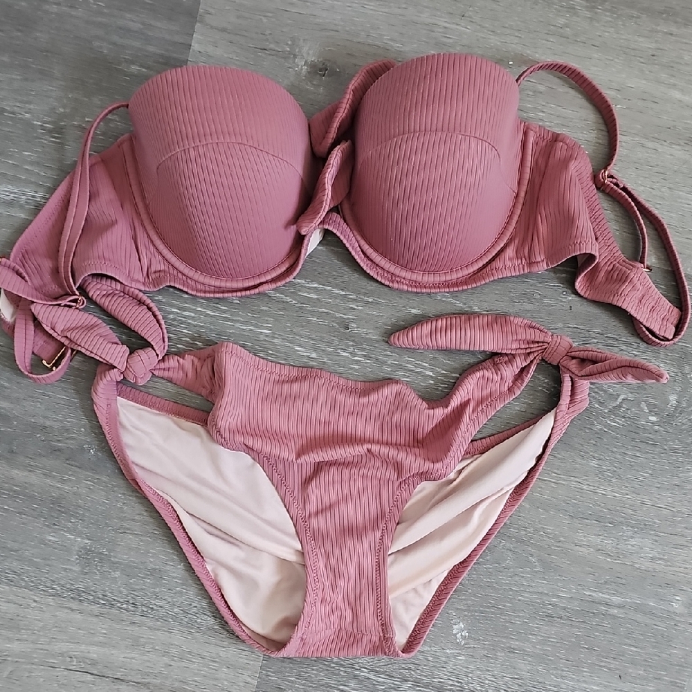 Shade & Shore Mauve Bikini Set Pink!!